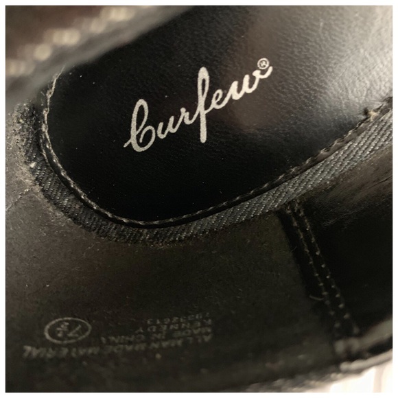 Black Denim Mary Jane Heel Pump Shoe Low Heel 7.5 - Picture 4 of 7